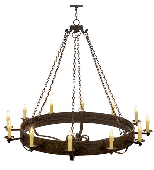 Meyda Lighting Parnella 72" 12-Light Coffee Bean Chandelier With Ivory Faux Candlelight