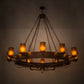 Meyda Lighting Parnella 72" 12-Light Rust Nail Chandelier With Amber Mica Shade Glass