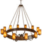 Meyda Lighting Parnella 72" 12-Light Rust Nail Chandelier With Amber Mica Shade Glass