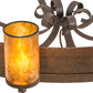 Meyda Lighting Parnella 72" 12-Light Rust Nail Chandelier With Amber Mica Shade Glass