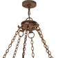 Meyda Lighting Parnella 72" 12-Light Rust Nail Chandelier With Amber Mica Shade Glass
