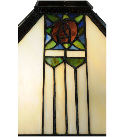 Meyda Lighting Pasadena Rose 14"Sq Multi-Colored Shade Glass
