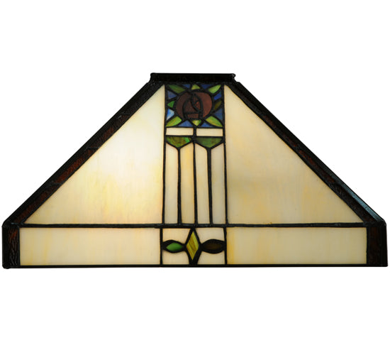 Meyda Lighting Pasadena Rose 14"Sq Multi-Colored Shade Glass
