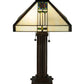 Meyda Lighting Pasadena Rose 23" 2-Light Table Lamp With Multi-Colored Shade Glass