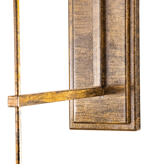 Meyda Lighting Pastilla 8" Brushed Brass Wall Sconce With Clear Seeded Shade Glass