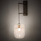 Meyda Lighting Pastilla 8" Brushed Brass Wall Sconce With Clear Seeded Shade Glass