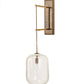 Meyda Lighting Pastilla 8" Brushed Brass Wall Sconce With Clear Seeded Shade Glass