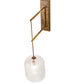 Meyda Lighting Pastilla 8" Brushed Brass Wall Sconce With Clear Seeded Shade Glass