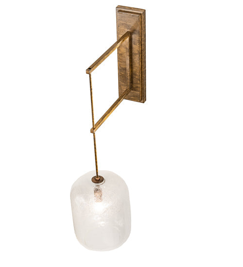 Meyda Lighting Pastilla 8" Brushed Brass Wall Sconce With Clear Seeded Shade Glass