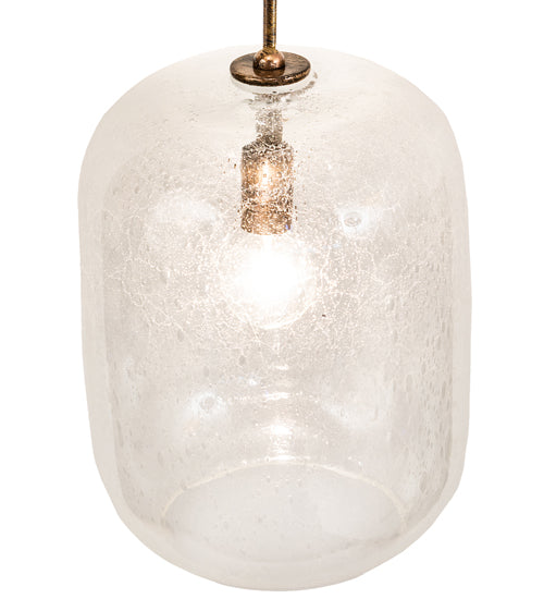 Meyda Lighting Pastilla 8" Brushed Brass Wall Sconce With Clear Seeded Shade Glass