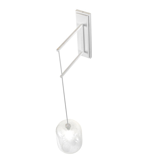 Meyda Lighting Pastilla 8" Gloss White Wall Sconce With Clear Seeded Shade Glass