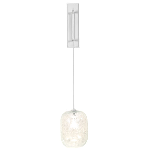 Meyda Lighting Pastilla 8" Gloss White Wall Sconce With Clear Seeded Shade Glass