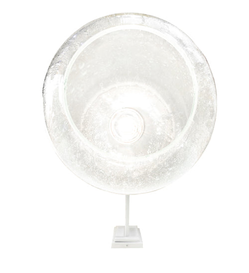 Meyda Lighting Pastilla 8" Gloss White Wall Sconce With Clear Seeded Shade Glass