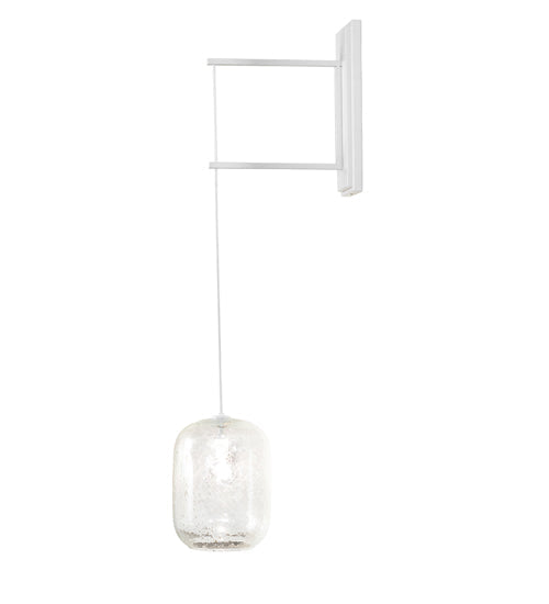 Meyda Lighting Pastilla 8" Gloss White Wall Sconce With Clear Seeded Shade Glass