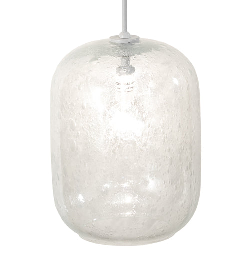 Meyda Lighting Pastilla 8" Gloss White Wall Sconce With Clear Seeded Shade Glass