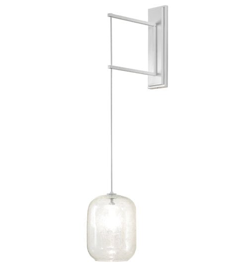 Meyda Lighting Pastilla 8" Gloss White Wall Sconce With Clear Seeded Shade Glass