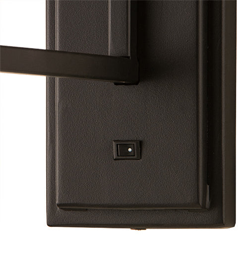 Meyda Lighting Pastilla 8" Solar Black Wall Sconce With Clear Seeded Shade Glass