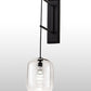 Meyda Lighting Pastilla 8" Solar Black Wall Sconce With Clear Seeded Shade Glass