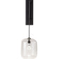 Meyda Lighting Pastilla 8" Solar Black Wall Sconce With Clear Seeded Shade Glass