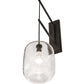 Meyda Lighting Pastilla 8" Solar Black Wall Sconce With Clear Seeded Shade Glass