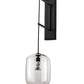 Meyda Lighting Pastilla 8" Solar Black Wall Sconce With Clear Seeded Shade Glass
