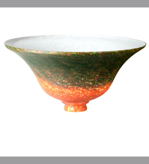 Meyda Lighting Pate-De-Verre Bell 11" Red and Green Shade Glass