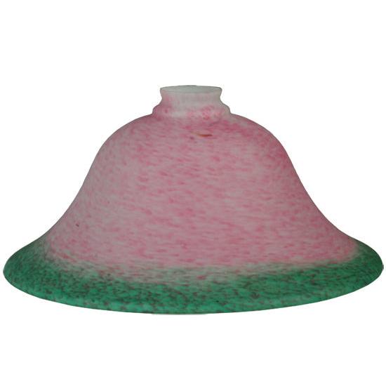 Meyda Lighting Pate-de-Verre Bell 14" Pink & Green Shade Glass