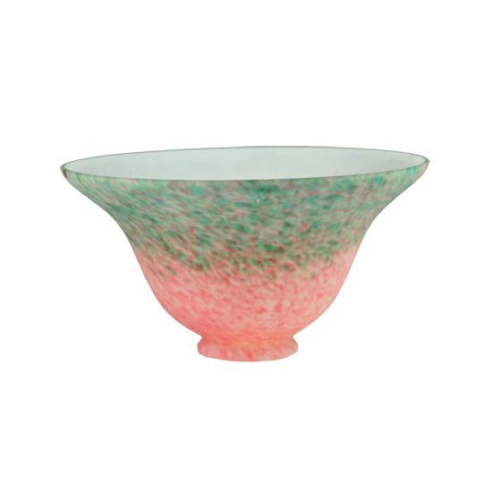 Meyda Lighting Pate-de-Verre Bell 8" Pink and Green Shade Glass