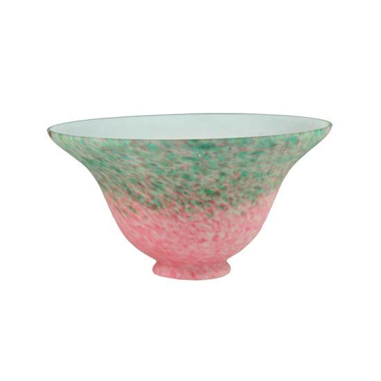 Meyda Lighting Pate-de-Verre Bell 8" Pink and Green Shade Glass