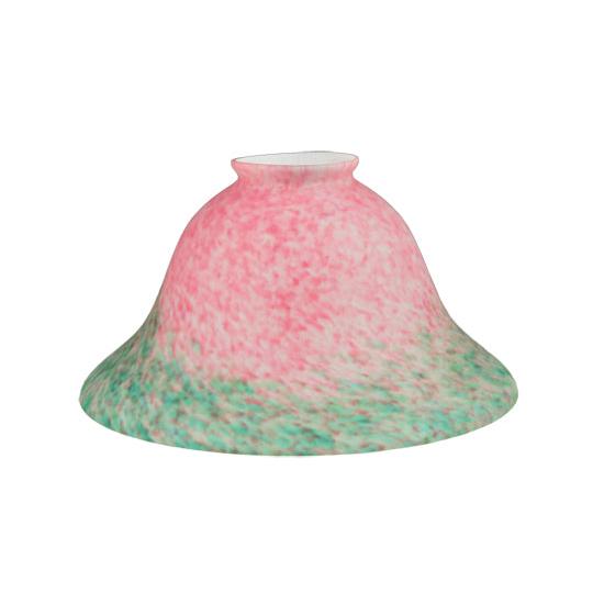 Meyda Lighting Pate-de-Verre Bell 8" Pink and Green Shade Glass