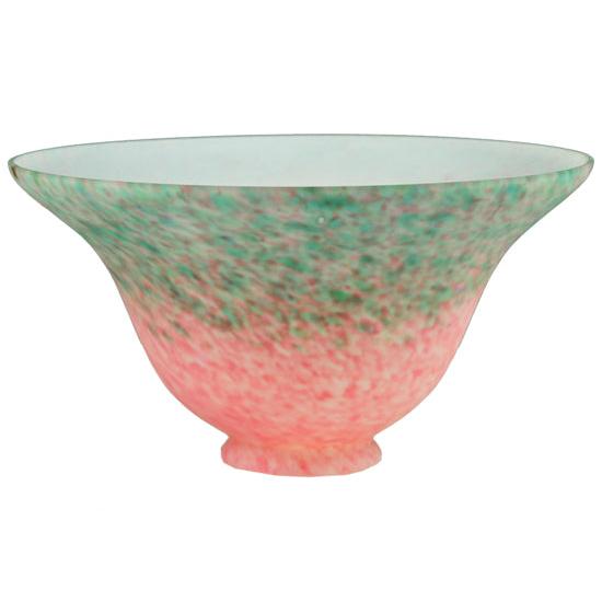 Meyda Lighting Pate-de-Verre Bell 8" Pink and Green Shade Glass
