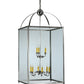 Meyda Lighting Pavilion 34" 9-Light Brushed Nickel Pendant Light With Clear Shade Glass