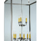 Meyda Lighting Pavilion 34" 9-Light Brushed Nickel Pendant Light With Clear Shade Glass