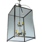 Meyda Lighting Pavilion 34" 9-Light Brushed Nickel Pendant Light With Clear Shade Glass