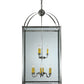 Meyda Lighting Pavilion 34" 9-Light Brushed Nickel Pendant Light With Clear Shade Glass