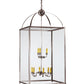 Meyda Lighting Pavilion 34" 9-Light Brushed Nickel Pendant Light With Clear Shade Glass
