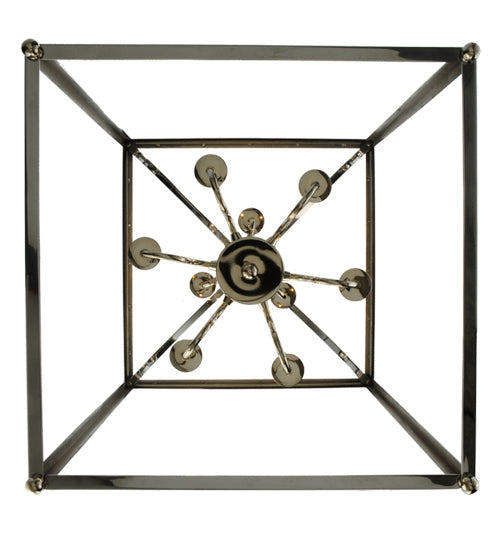 Meyda Lighting Pavilion 34" 9-Light Polished Nickel Pendant Light With Faux Candlelight