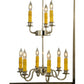 Meyda Lighting Pavilion 34" 9-Light Polished Nickel Pendant Light With Faux Candlelight