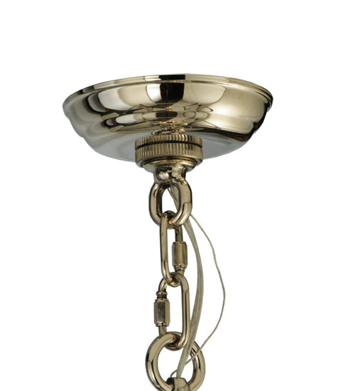 Meyda Lighting Pavilion 34" 9-Light Polished Nickel Pendant Light With Faux Candlelight