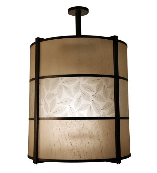 Meyda Lighting Paz 48" 12-Light Gilded Tobacco Pendant Light With Brown Shade Glass