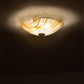 Meyda Lighting Peach Baroque 16" Mahogany Bronze Flush Mount Light With White & Peach Shade Glass