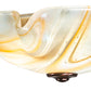 Meyda Lighting Peach Baroque 16" Mahogany Bronze Flush Mount Light With White & Peach Shade Glass