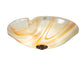 Meyda Lighting Peach Baroque 16" Mahogany Bronze Flush Mount Light With White & Peach Shade Glass