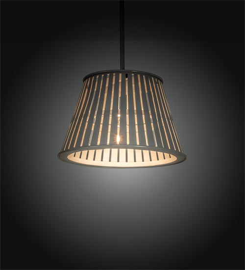 Meyda Lighting Peach Basket 20" Alpha Gray Pendant Light With White Shade