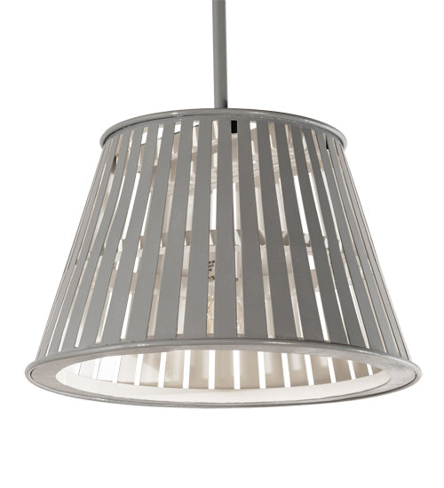 Meyda Lighting Peach Basket 20" Alpha Gray Pendant Light With White Shade