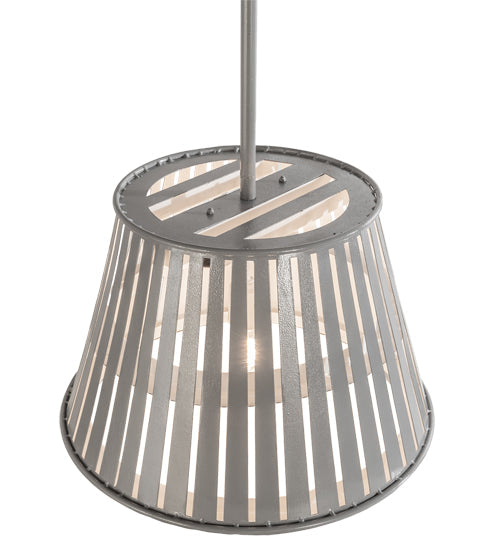 Meyda Lighting Peach Basket 20" Alpha Gray Pendant Light With White Shade