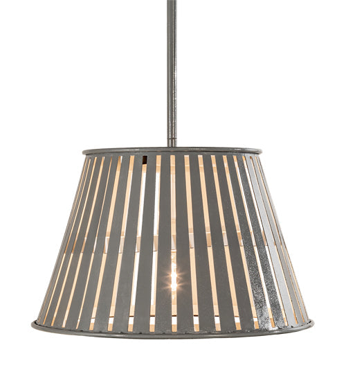 Meyda Lighting Peach Basket 20" Alpha Gray Pendant Light With White Shade