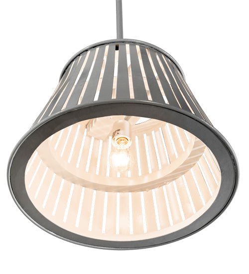 Meyda Lighting Peach Basket 20" Alpha Gray Pendant Light With White Shade