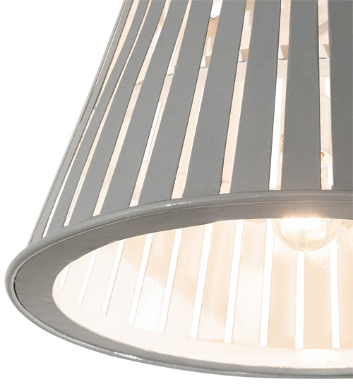 Meyda Lighting Peach Basket 20" Alpha Gray Pendant Light With White Shade
