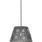 Meyda Lighting Peach Basket 20" Nickel Pendant Light With Gray Weathered Wicker Shade